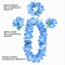 Hawaiian Leis set,Thickened Artificial Flower Luau Necklace Bracelet Headband Garland Lei Set for Tropical Beach Theme Party Decoration Costume Supplies (Blue)